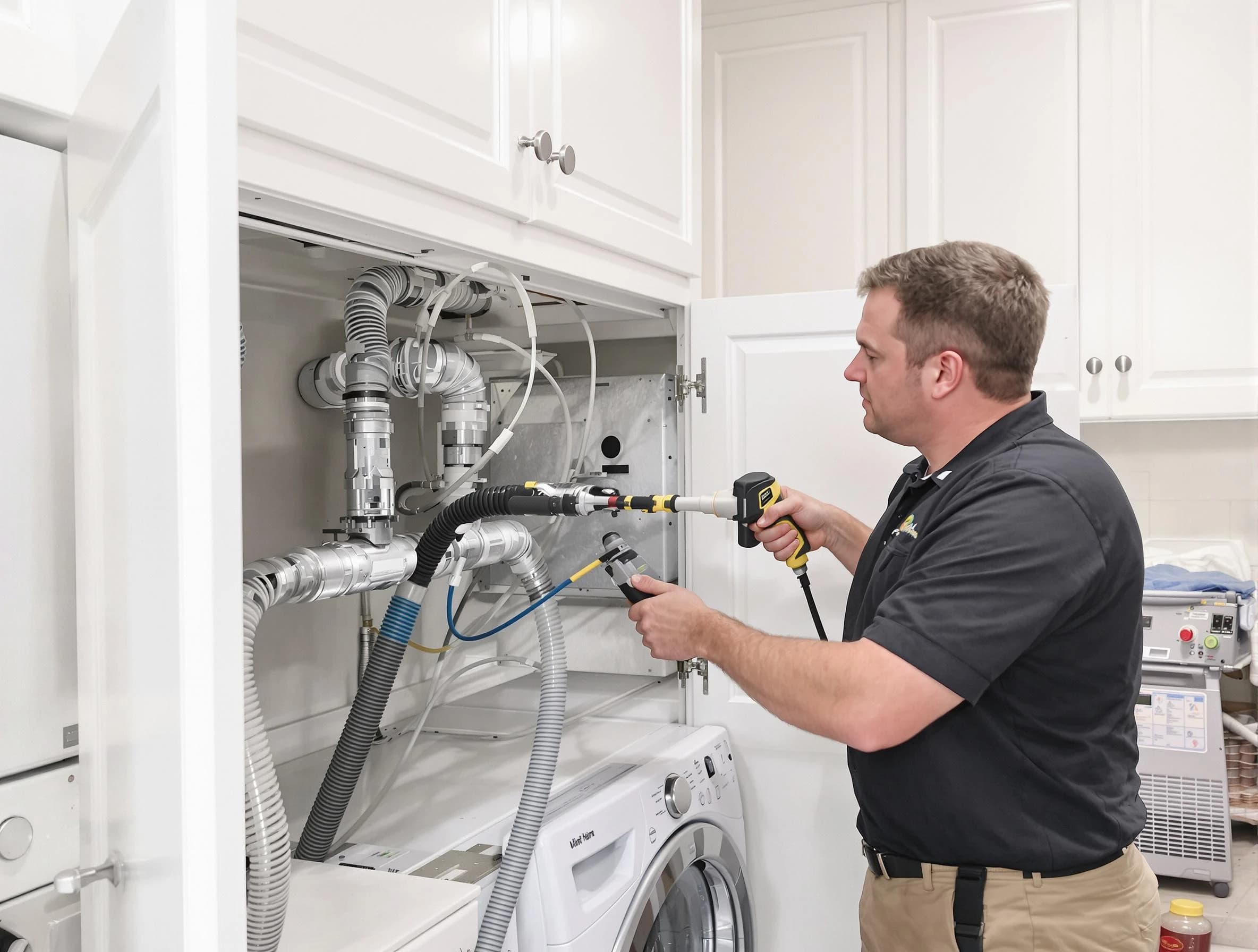 Fair Oaks Dryer Vent Cleaning professional removing severe blockage from a clogged dryer vent in Fair Oaks