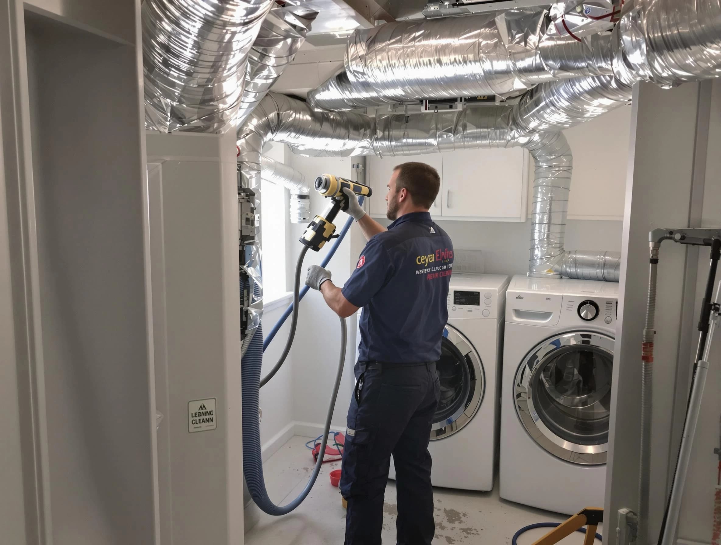 Fair Oaks Dryer Vent Cleaning specialist using advanced equipment for thorough duct cleaning in Fair Oaks