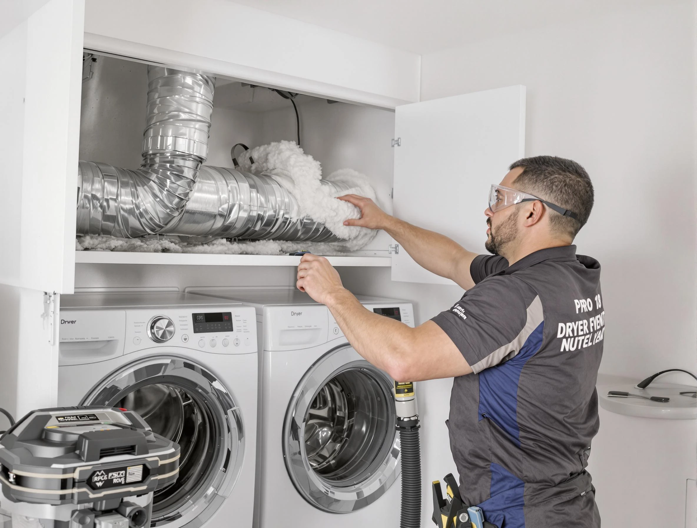 Fair Oaks Dryer Vent Cleaning certified technician performing specialized gas dryer vent cleaning in Fair Oaks